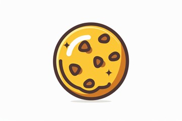 Irresistibly cute cartoon cookie featuring chocolate chips. A delightful companion for sweet adventures.