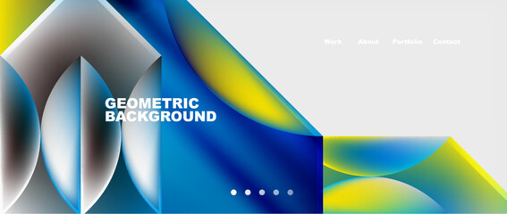 Geometric pattern featuring a gradient of electric blue, yellow, and gray, resembles an automotive tire. Great for technology brand logo or graphics design