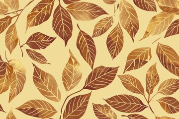 Autumn Leaves Pattern in Warm Earth Tones