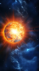 Obraz premium solar flare in space