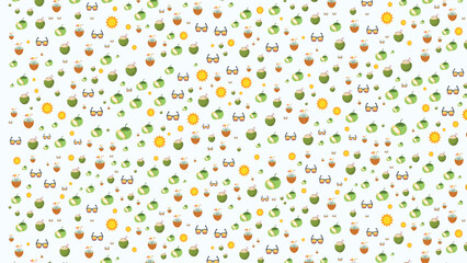 Toile de jouy tropical island with many palms blue and white