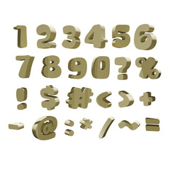 3d rendering number font images isolated on transparent background