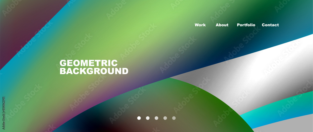 Poster A geometric background with a rainbow of colors is visually appealing and can enhance the design of various electronic devices such as computer displays, automotive lighting, and gadgets