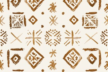 Ethnic Tribal Patterns in Earth Tones for Background or Wallpaper