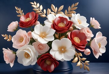 3d rendered photo of flowers on a plain background
