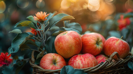 Vibrant image of freshly picked apples, showcasing natures simplicity and beauty