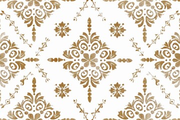 Elegant Gold and White Damask Pattern Wallpaper Design