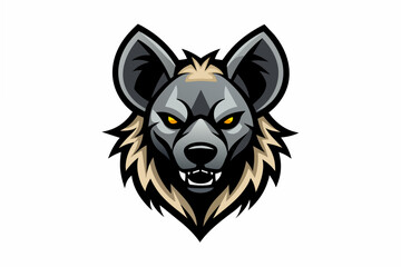 hyena head logo vector illustration - obrazy, fototapety, plakaty