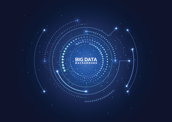 Big data visualization. Abstract technology innovation communication concept digital blue design background. Vector illustration