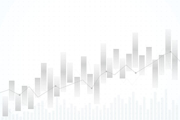 Business candle stick graph chart of stock market investment trading on white background design. Bullish point, Trend of graph. Vector illustration