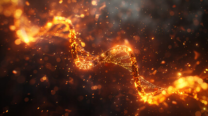 close up of fire in night,
 Abstract Background for National DNA Day