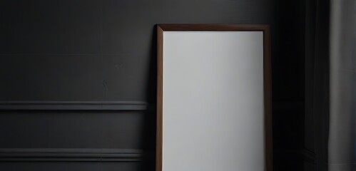Blank frame with dark interior design