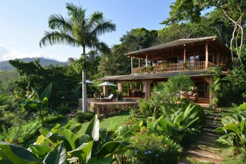 hillside sanctuary surrounded by lush vegetation