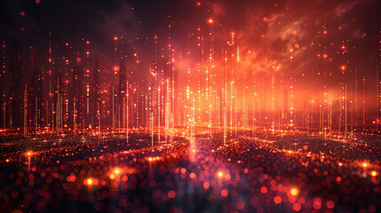 Fototapeta premium Abstract technology innovations are transforming the way we perceive finance and investment, offering new strategies and insights for navigating the complexities of the stock market and real estate.