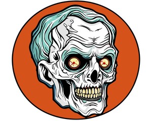zombie head for t-shirt design