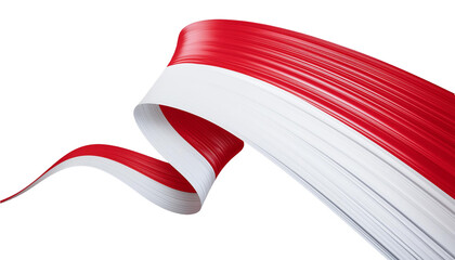 Obraz premium 3D Indonesian flag with wavy fabric material