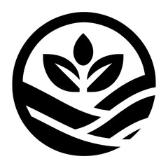Nature Conservation Black White Logo in Monochrome