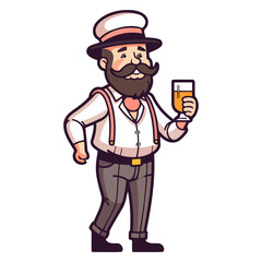 An icon representing an Oktoberfest beard and mustache, rendered in a vector style with a thick beard