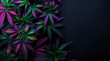 MultiColor Cannabis leaves ,generative ai