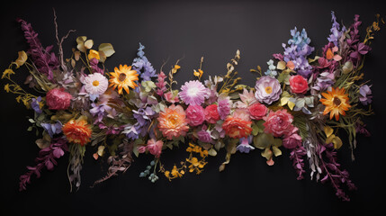 Different kinds of flowers can be used to create decorative frames for pictures.