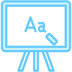 Chalkboard blue color icon, related to kindergarten theme, use for UI or UX kit, web and app development