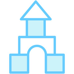 Building Blocks blue color icon, related to kindergarten theme, use for UI or UX kit, web and app development