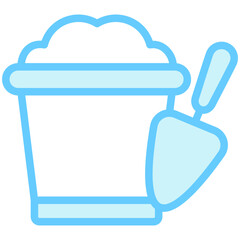 Sand Bucket blue color icon, related to kindergarten theme, use for UI or UX kit, web and app development
