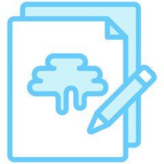 Paper blue color icon, related to kindergarten theme, use for UI or UX kit, web and app development