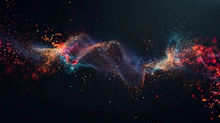 Abstract background with particles. 3d rendering, Generative AI illustrations.