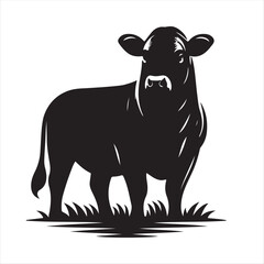 black bull isolated on white
