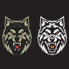 wolf vector logo © king of AI
