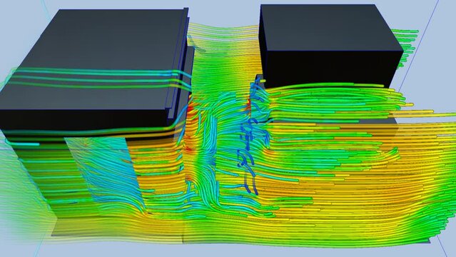 Wind airflow simulation - CFD simulation Computational fluid dynamics