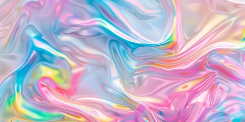 Whimsical Fusion: A Colorful Swirl of Paint, Blending Pink and Blue Hues in a Captivating Dance
