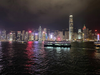 Glimmering Lights of Victoria Harbour at Night, Hong Kong