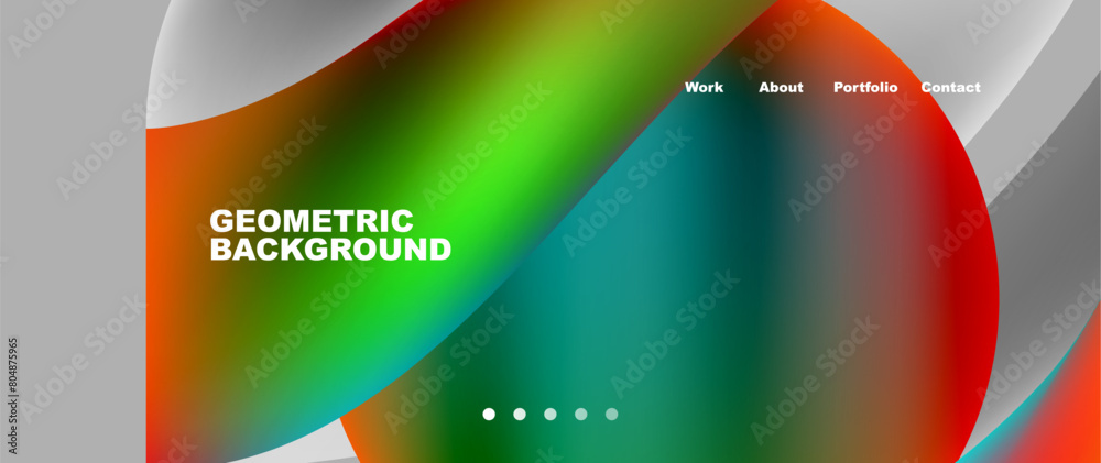Aufkleber colorfulness and technology combine in this geometric background with colorful circles on a gray bac