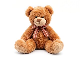 Fototapeta premium Cute teddy bear isolated on white background. Generative Ai