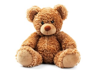 Cute teddy bear isolated on white background. Generative Ai