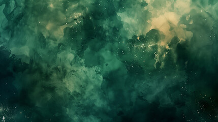 Abstract watercolor paint background emerald green color grunge texture for background