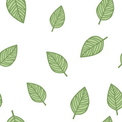 Peaceful Green Leaf Pattern Vector Illustration
