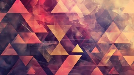 Triangle pattern. Colorful, grunge and seamless. Grunge effects