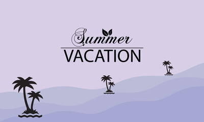 Naklejka premium Trendy Typography Summer Vacation Text Illustration