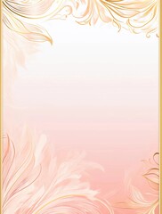 Peach, pink and gold wedding invitation template with a wedding background vector containing copy space in the middle