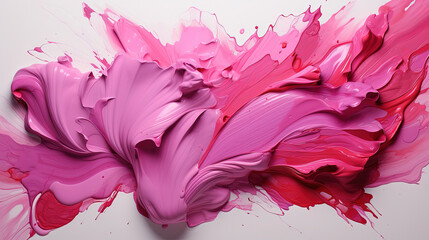Obraz premium Knolling Strokes of Pink Color Paint On The White Backdrop