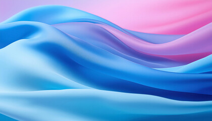 Obraz premium Abstract background of elegant blue and pink satin waves.