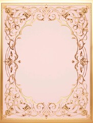 A beautiful light pink and gold vintage frame with intricate details