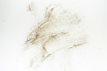 brown sand on white background