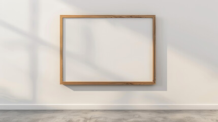 Tranquil Minimalism: White Canvas in Oak Frame