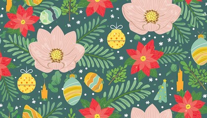 seamless background with flowers