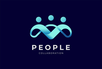 People logo design, Community human Logo design template , vector illustration