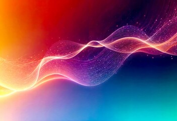 Colorful Gradient Background with Glowing Wavy Lines